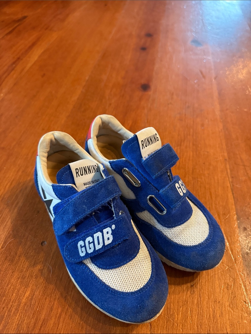 Golden Goose Kids Blue and White Velcro Sneakers
